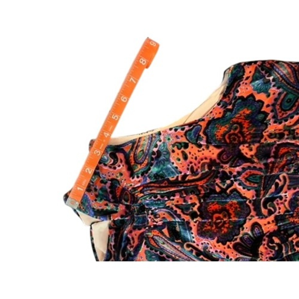 Moulinette Soeurs Anthropologie Velvet Paisley Halter Midi Dress Blue Orange 2 - Picture 5 of 15